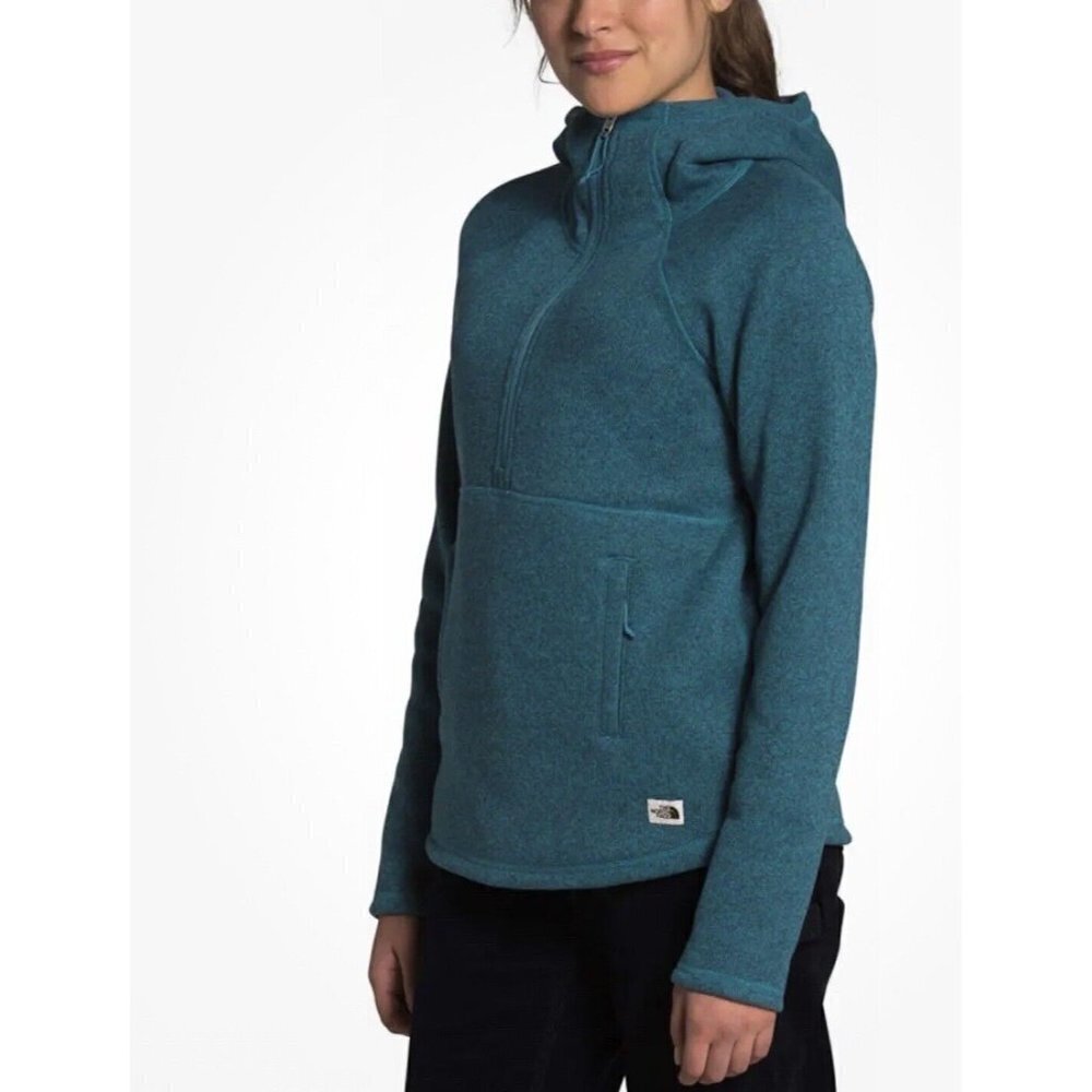 The North Face Womens Crescent Hooded Pullover Jacket Sweater Size S Blue